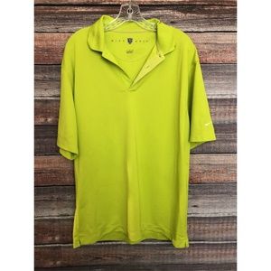 Mens Nike Golf Size Large Green Henley Polo Shirt